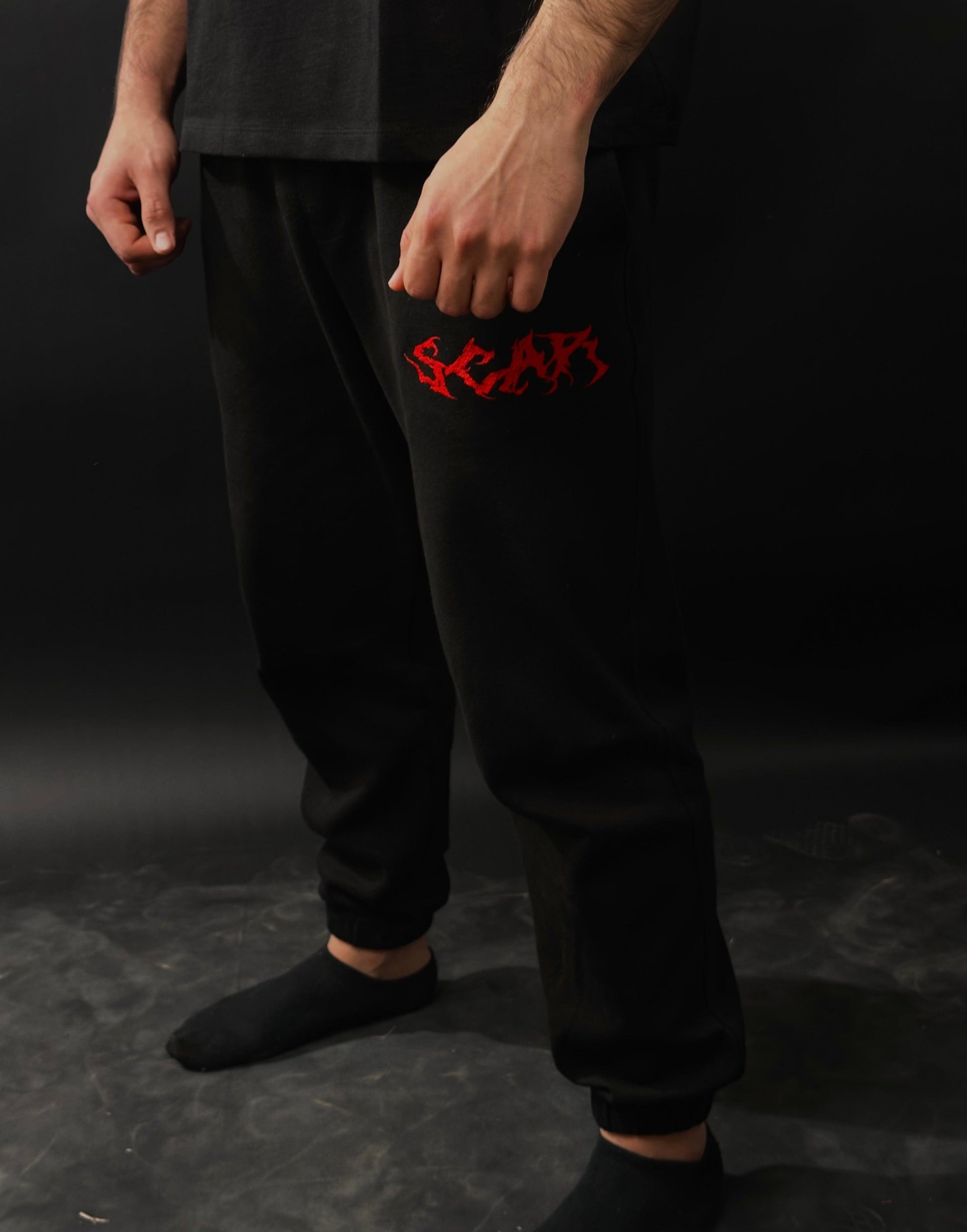 RED & BLACK SWEATPANTS - Scar shop 