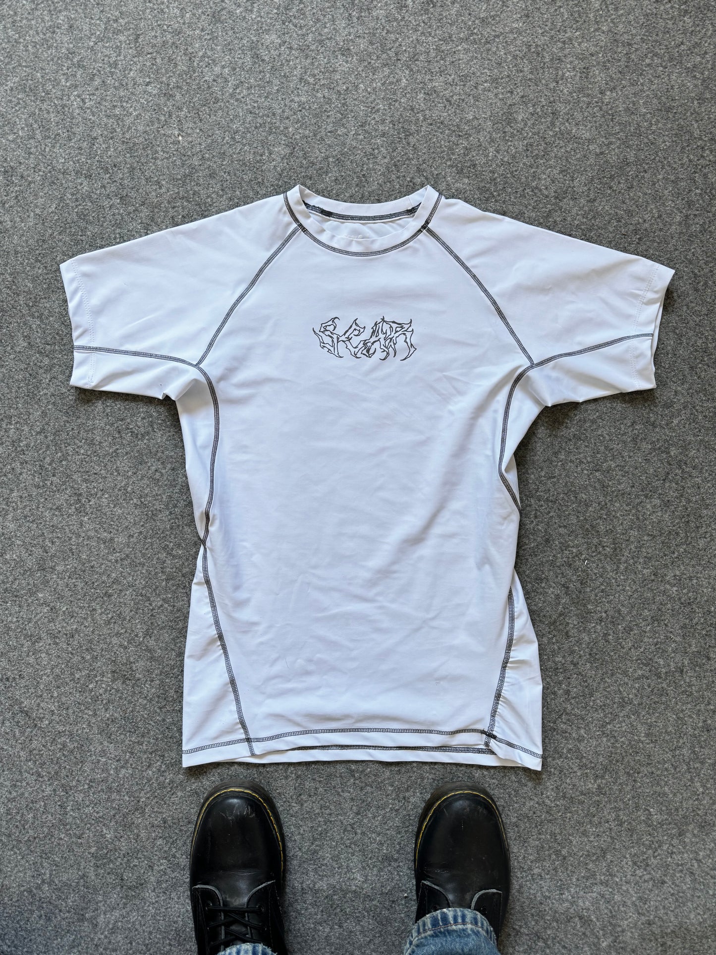 white compression tshirt